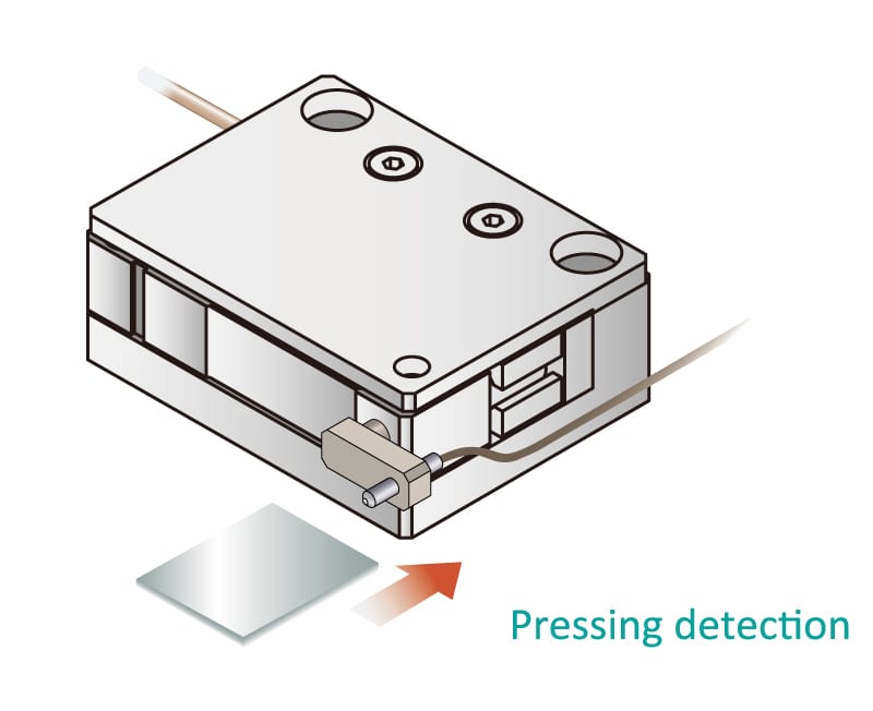 Contact detection between fiber optics and function device