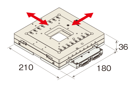 XY-axis stage with an opening